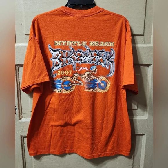Myrtle Beach Bike Week 2007 Skeleton Graphic Tee GUC - Picture 4 of 5